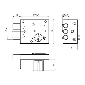 Замок накладной БИФ-031-1*3  #172501